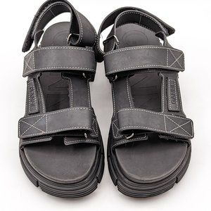 Ganni Women Recycled Black Rubber City Sandals Size 8 US 38 EUR